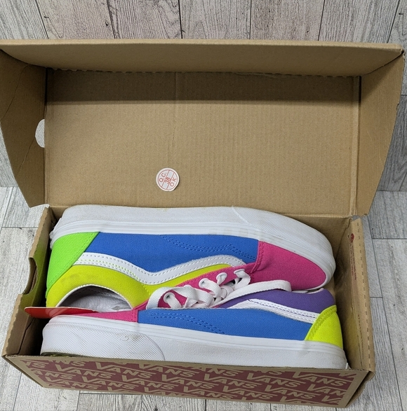Vans Women Colorful Athletic Shoes - Pink, Blue, Purple, Green - Picture 2 of 9